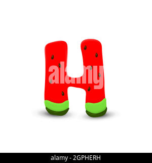 Watermelon letter H Stock Vector