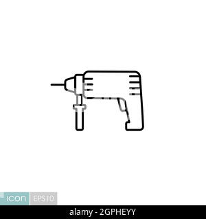 Electric hammer drill vector flat icon Stock Vector