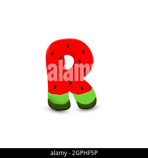 Watermelon letter R Stock Vector