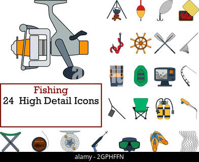 Fishing Icon Set Stock Vector