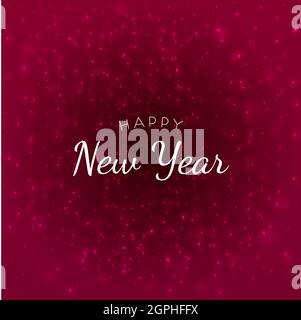 Happy new year text message on starry background, Merry Christmas. Vector illustration. Stock Vector