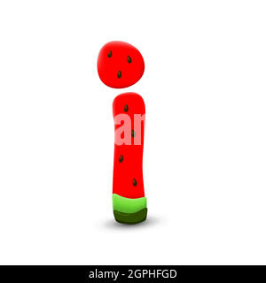 Watermelon letter I Stock Vector