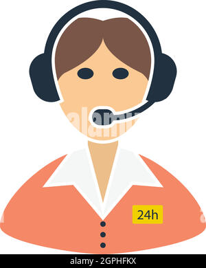 24 Hour Operator Icon Stock Vector