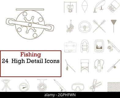 Fishing Icon Set Stock Vector