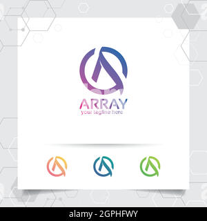 Business finance letter A logo design vector with a simple modern color for marketing, consulting, bank, trading, and other business. Stock Vector