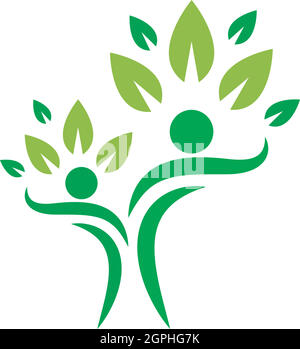 People tree care logo Stock Vector