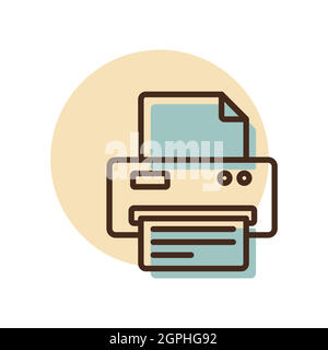Printer vector outline icon. Office sign Stock Vector