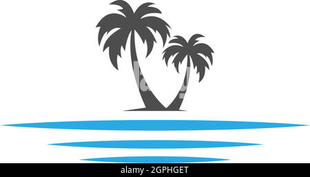 Palm beach, vitamin logo concept Stock Vector