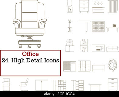 Office Icon Set Stock Vector