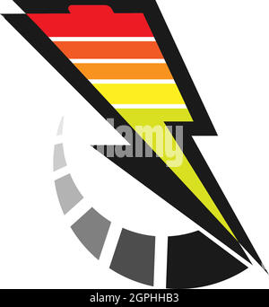 Power symbol lightning icon logo design vector Stock Vector