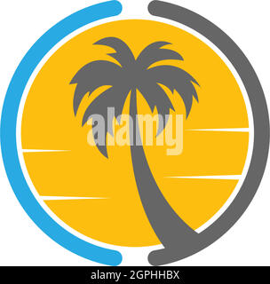 Palm beach, vitamin logo concept Stock Vector