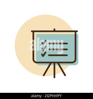 Statistics in training board icon. Planning sign Stock Vector