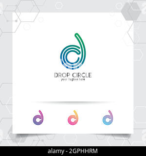 Business finance logo design vector with concept of line spiral letter D for marketing, consulting, bank, trading, and other business. Stock Vector