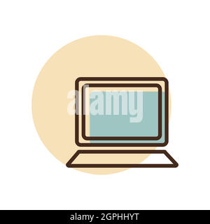Laptop outline icon. Workspace sign Stock Vector