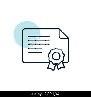 Certified outline icon. Workspace sign Stock Vector