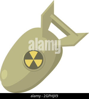 Atomic bomb icon, cartoon style Stock Vector