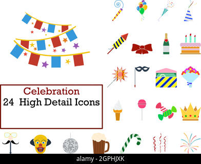 Celebration Icon Set Stock Vector