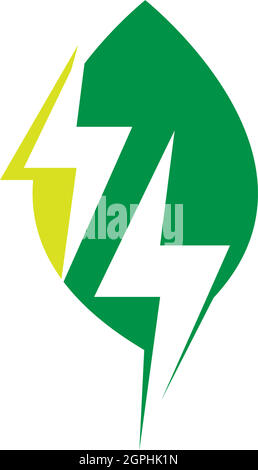 Power symbol lightning icon logo design vector Stock Vector