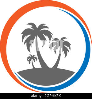 Palm beach, vitamin logo concept Stock Vector