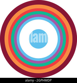 Big circle icon, flat style Stock Vector