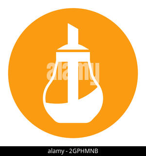 Sugar bowl shaker bottle vector white glyph icon Stock Vector