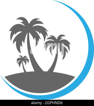 Palm beach, vitamin logo concept Stock Vector