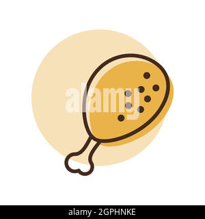 Chicken leg vector flat icon Stock Vector