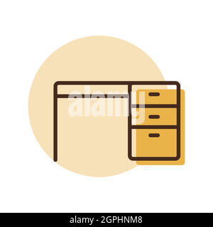Desk outline icon. Workspace sign Stock Vector