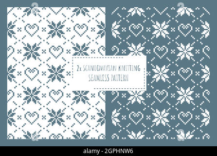 Scandinavian knitting seamless pattern design Stock Vector