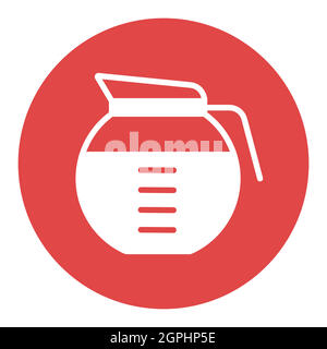Coffee maker vector white glyph icon. Kitchen appliance Stock Vector