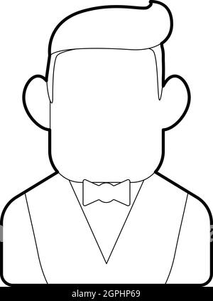 Businessman icon, outline style Stock Vector