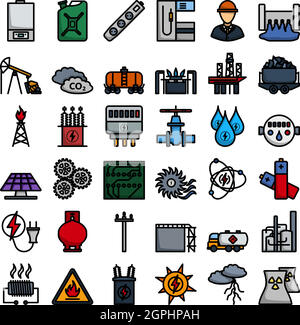Energy Icon Set Stock Vector