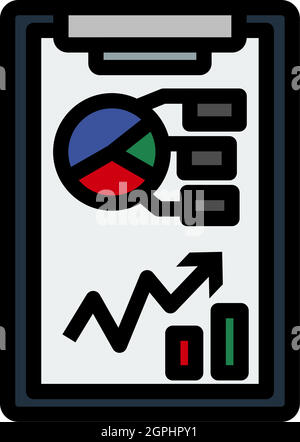 Writing Tablet With Analytics Chart Icon Stock Vector