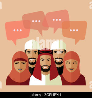 arab people team, saudi characters Stock Vector