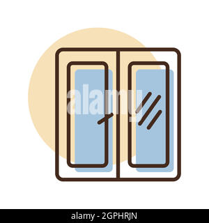 Window vector flat icon. Casement sign Stock Vector