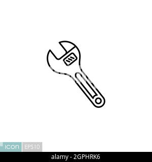 Adjustable spanner vector flat icon Stock Vector
