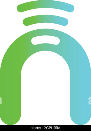 Letter n, Wireless connecting logo Stock Vector