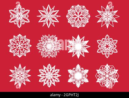 Snowflake vector set. Snow flake isolated icon collection Stock Vector