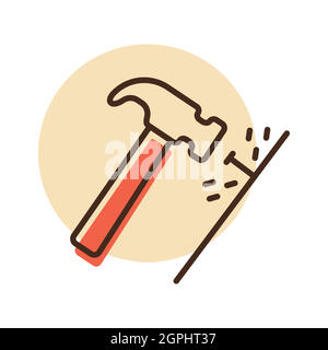 Hammer simple linear icon. Tool for construction, repair. Outline. Logo,  symbol, sign for mobile concept and web design. Vector illustration, white  background 21698566 Vector Art at Vecteezy