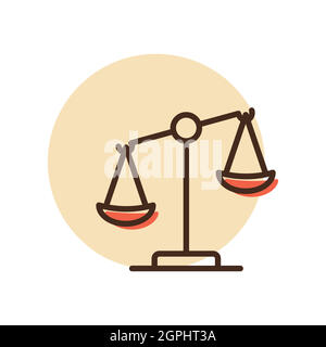 Law scale vector icon, justice outline icon Stock Vector