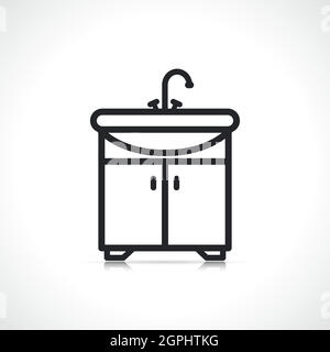 washbasin on vanity unit icon Stock Vector