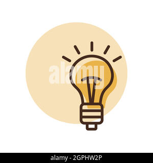 Idea, Lightbulb vector icon. Business sign Stock Vector