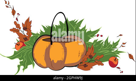 Halloween bright pumpkin set. Orange pumpkins. Stock Vector
