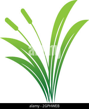 Natural Grass icon logo design vector template Stock Vector