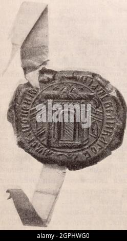 Seal of the Zemsky Prikaz in Russia in the 17th century. Zemsky Prikaz is the central body of state administration (order), the central state institution of the 16th - 17th centuries, in charge of the administration of Moscow, the maintenance of order in the capital - Moscow and some other cities, one of more than thirty orders in the capital. Stock Photo