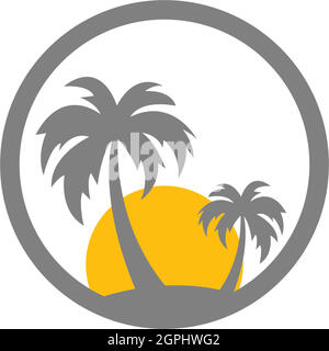 Palm beach, vitamin logo concept Stock Vector