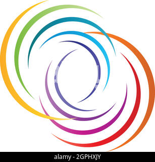 Spiral in paint, colored, painter, logo, icon, background Stock Vector
