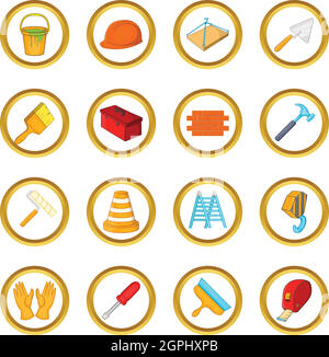 Building tools icons set, cartoon style Stock Vector Image & Art - Alamy