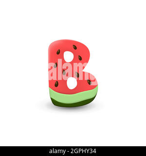 Watermelon letter B Stock Vector