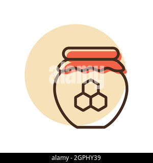 Jar with honey vector icon Stock Vector